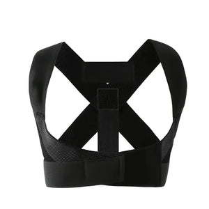 Black posture support brace on white background