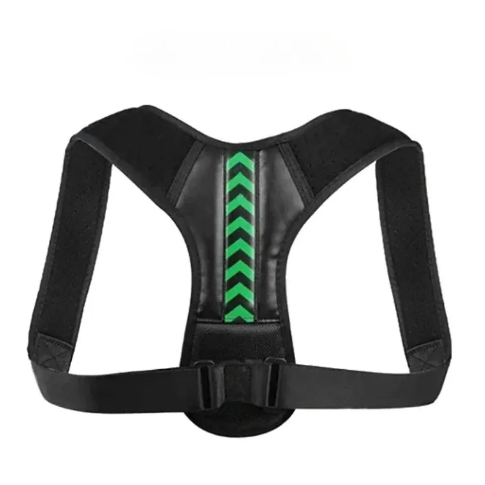 Figure-8 posture trainer with green trim on white background