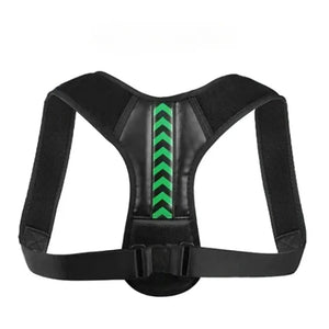Figure-8 posture trainer with green trim on white background