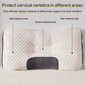 Diagram of side and back sleeping zones on the pillow