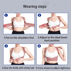Four step guide to putting on the posture brace