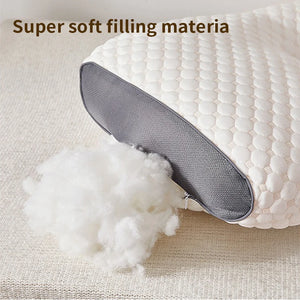 Soft fibre fill inside the ergonomic pillow