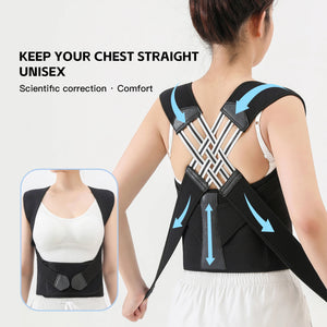 Back view of the posture brace worn while standing