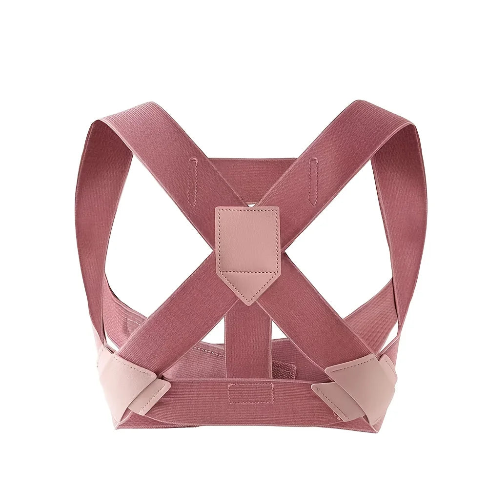 Pink posture support brace for women on white background