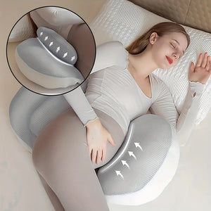 Grey butterfly maternity pillow with support arrows